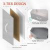 imageWLIVE Fabric Dresser 5Drawer Tall Dresser for Bedroom Storage Organizer with Fabric Bins Wood Top Sturdy Steel Frame Chest of Drawers for Closet Hallway Rustic Brown Wood Grain PrintLight Grey