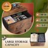 imageWLIVE Fabric Dresser 5Drawer Tall Dresser for Bedroom Storage Organizer with Fabric Bins Wood Top Sturdy Steel Frame Chest of Drawers for Closet Hallway Rustic Brown Wood Grain PrintRustic Brown Wood Grain Print