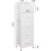 imageWLIVE Fabric Dresser 5Drawer Tall Dresser for Bedroom Storage Organizer with Fabric Bins Wood Top Sturdy Steel Frame Chest of Drawers for Closet Hallway Rustic Brown Wood Grain PrintWhite