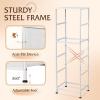 imageWLIVE Fabric Dresser 5Drawer Tall Dresser for Bedroom Storage Organizer with Fabric Bins Wood Top Sturdy Steel Frame Chest of Drawers for Closet Hallway Rustic Brown Wood Grain PrintWhite