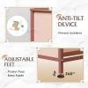 imageWLIVE Fabric Dresser for Bedroom Tall Dresser with 8 Drawers Storage Tower with Fabric Bins Double Dresser Chest of Drawers for Closet Playroom Dormitory Light GreyPink and Rose Gold