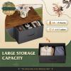imageWLIVE Fabric Dresser for Bedroom Tall Dresser with 8 Drawers Storage Tower with Fabric Bins Double Dresser Chest of Drawers for Closet Playroom Dormitory Light GreyBlack and Rustic Brown