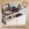 imageWLIVE Fabric Dresser for Bedroom Tall Dresser with 8 Drawers Storage Tower with Fabric Bins Double Dresser Chest of Drawers for Closet Playroom Dormitory Light GreyWhite