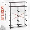 imageWLIVE Fabric Dresser for Bedroom Tall Dresser with 8 Drawers Storage Tower with Fabric Bins Double Dresser Chest of Drawers for Closet Playroom Dormitory Light GreyDark Grey