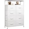 imageWLIVE Fabric Dresser for Bedroom Tall Dresser with 8 Drawers Storage Tower with Fabric Bins Double Dresser Chest of Drawers for Closet Playroom Dormitory Light GreyWhite