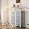 imageWLIVE Fabric Dresser for Bedroom Tall Dresser with 8 Drawers Storage Tower with Fabric Bins Double Dresser Chest of Drawers for Closet Playroom Dormitory Light GreyLight Grey