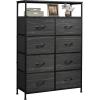 imageWLIVE Fabric Dresser for Bedroom Tall Dresser with 8 Drawers Storage Tower with Fabric Bins Double Dresser Chest of Drawers for Closet Playroom Dormitory Light GreyCharcoal Black Wood Grain Print
