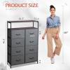 imageWLIVE Fabric Dresser for Bedroom Tall Dresser with 8 Drawers Storage Tower with Fabric Bins Double Dresser Chest of Drawers for Closet Playroom Dormitory Light GreyDark Grey