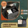 imageWLIVE Fabric Dresser for Bedroom Tall Dresser with 8 Drawers Storage Tower with Fabric Bins Double Dresser Chest of Drawers for Closet Playroom Dormitory Light GreyCharcoal Black Wood Grain Print