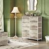 imageWLIVE Fabric Dresser for Bedroom Tall Dresser with 8 Drawers Storage Tower with Fabric Bins Double Dresser Chest of Drawers for Closet Playroom Dormitory Light GreyGreige