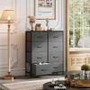 imageWLIVE Fabric Dresser for Bedroom Tall Dresser with 8 Drawers Storage Tower with Fabric Bins Double Dresser Chest of Drawers for Closet Playroom Dormitory Light GreyAdark Grey