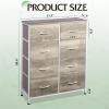 imageWLIVE Fabric Dresser for Bedroom Tall Dresser with 8 Drawers Storage Tower with Fabric Bins Double Dresser Chest of Drawers for Closet Playroom Dormitory Light GreyGreige