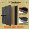 imageWLIVE Fabric Dresser for Bedroom Tall Dresser with 8 Drawers Storage Tower with Fabric Bins Double Dresser Chest of Drawers for Closet Playroom Dormitory Light GreyCharcoal Black Wood Grain Print