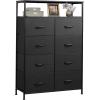 imageWLIVE Fabric Dresser for Bedroom Tall Dresser with 8 Drawers Storage Tower with Fabric Bins Double Dresser Chest of Drawers for Closet Playroom Dormitory Light GreyCharcoal Black