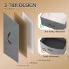 imageWLIVE Fabric Dresser for Bedroom Tall Dresser with 8 Drawers Storage Tower with Fabric Bins Double Dresser Chest of Drawers for Closet Playroom Dormitory Light GreyAdark Grey