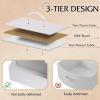 imageWLIVE Fabric Dresser for Bedroom Tall Dresser with 8 Drawers Storage Tower with Fabric Bins Double Dresser Chest of Drawers for Closet Playroom Dormitory Light GreyWhite