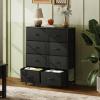 imageWLIVE Fabric Dresser for Bedroom Tall Dresser with 8 Drawers Storage Tower with Fabric Bins Double Dresser Chest of Drawers for Closet Playroom Dormitory Light GreyCharcoal Black