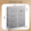 imageWLIVE Fabric Dresser for Bedroom Tall Dresser with 8 Drawers Storage Tower with Fabric Bins Double Dresser Chest of Drawers for Closet Playroom Dormitory Light GreyLight Grey