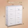 imageWLIVE Fabric Dresser for Bedroom Tall Dresser with 8 Drawers Storage Tower with Fabric Bins Double Dresser Chest of Drawers for Closet Playroom Dormitory Light GreyWhite