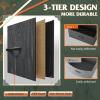 imageWLIVE Fabric Dresser for Bedroom Tall Dresser with 8 Drawers Storage Tower with Fabric Bins Double Dresser Chest of Drawers for Closet Playroom Dormitory Light GreyCharcoal Black Wood Grain Print