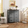 imageWLIVE Fabric Dresser for Bedroom Tall Dresser with 8 Drawers Storage Tower with Fabric Bins Double Dresser Chest of Drawers for Closet Playroom Dormitory Light GreyAdark Grey