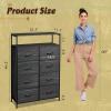 imageWLIVE Fabric Dresser for Bedroom Tall Dresser with 8 Drawers Storage Tower with Fabric Bins Double Dresser Chest of Drawers for Closet Playroom Dormitory Light GreyCharcoal Black Wood Grain Print