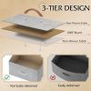 imageWLIVE Fabric Dresser for Bedroom Tall Dresser with 8 Drawers Storage Tower with Fabric Bins Double Dresser Chest of Drawers for Closet Playroom Dormitory Light GreyLight Grey