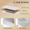 imageWLIVE Fabric Dresser for Bedroom Tall Dresser with 8 Drawers Storage Tower with Fabric Bins Double Dresser Chest of Drawers for Closet Playroom Dormitory Light GreyWhite