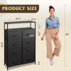 imageWLIVE Fabric Dresser for Bedroom Tall Dresser with 8 Drawers Storage Tower with Fabric Bins Double Dresser Chest of Drawers for Closet Playroom Dormitory Light GreyCharcoal Black