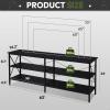 imageWLIVE TV Stand up to 70 Inch TV 63quot Entertainment Center TV Media Console with 3Tier Storage Shelves for Living Room and Bedroom Rustic BrownBlack