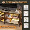 imageWLIVE TV Stand up to 70 Inch TV 63quot Entertainment Center TV Media Console with 3Tier Storage Shelves for Living Room and Bedroom Rustic BrownGreige