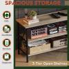 imageWLIVE TV Stand up to 70 Inch TV 63quot Entertainment Center TV Media Console with 3Tier Storage Shelves for Living Room and Bedroom Rustic BrownGreige