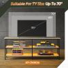 imageWLIVE TV Stand up to 70 Inch TV 63quot Entertainment Center TV Media Console with 3Tier Storage Shelves for Living Room and Bedroom Rustic BrownGreige