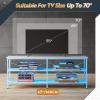 imageWLIVE TV Stand up to 70 Inch TV 63quot Entertainment Center TV Media Console with 3Tier Storage Shelves for Living Room and Bedroom Rustic BrownWhite