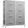 imageWLIVE Fabric Dresser for Bedroom Tall Dresser with 8 Drawers Storage Tower with Fabric Bins Double Dresser Chest of Drawers for Closet Playroom Dormitory Light GreyLight Grey