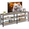 imageWLIVE TV Stand up to 70 Inch TV 63quot Entertainment Center TV Media Console with 3Tier Storage Shelves for Living Room and Bedroom Rustic BrownGreige