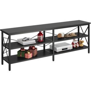 imageWLIVE TV Stand up to 70 Inch TV 63quot Entertainment Center TV Media Console with 3Tier Storage Shelves for Living Room and Bedroom Rustic BrownBlack