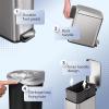 imageWLIVE 13 Gallon  5 Liter Bathroom Trash Can with Lid Small Stainless Steel Garbage Can SlimShaped Trash Bin with Step Pedal for Home and Office SilverSilver