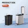 imageWLIVE 13 Gallon  5 Liter Bathroom Trash Can with Lid Small Stainless Steel Garbage Can SlimShaped Trash Bin with Step Pedal for Home and Office SilverSilver