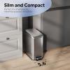imageWLIVE 13 Gallon  5 Liter Bathroom Trash Can with Lid Small Stainless Steel Garbage Can SlimShaped Trash Bin with Step Pedal for Home and Office SilverSilver