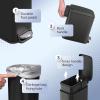 imageWLIVE 13 Gallon  5 Liter Bathroom Trash Can with Lid Small Stainless Steel Garbage Can SlimShaped Trash Bin with Step Pedal for Home and Office SilverBlack