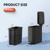 imageWLIVE 13 Gallon  5 Liter Bathroom Trash Can with Lid Small Stainless Steel Garbage Can SlimShaped Trash Bin with Step Pedal for Home and Office SilverBlack