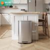imageWLIVE 13 Gallon Trash Can 50 Liter Large Capacity Motion Sensor Automatic Trash Cans Touchless with LED Indicator Brushed Stainless Steel Finish Garbage Cans for Kitchen Office School SilverSilver