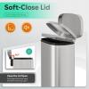 imageWLIVE 13 Gallon Trash Can 50 Liter Large Capacity Motion Sensor Automatic Trash Cans Touchless with LED Indicator Brushed Stainless Steel Finish Garbage Cans for Kitchen Office School SilverSilver