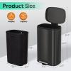 imageWLIVE 13 Gallon Trash Can 50 Liter Large Capacity Motion Sensor Automatic Trash Cans Touchless with LED Indicator Brushed Stainless Steel Finish Garbage Cans for Kitchen Office School SilverBlack