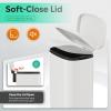 imageWLIVE 13 Gallon Trash Can 50 Liter Large Capacity Motion Sensor Automatic Trash Cans Touchless with LED Indicator Brushed Stainless Steel Finish Garbage Cans for Kitchen Office School SilverWhite