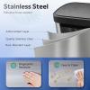 imageWLIVE 13 Gallon Trash Can 50 Liter Large Capacity Motion Sensor Automatic Trash Cans Touchless with LED Indicator Brushed Stainless Steel Finish Garbage Cans for Kitchen Office School SilverSilver