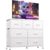 imageWLIVE 2 Sets 7 Drawer Dresser Dresser for Bedroom Closet Hallway Storage Organizer Unit Dressers ampamp Chests of Drawers with Fabric Bins