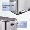 imageWLIVE 2 x 8 Gallon Stainless Steel Dual Trash Can Double Trash Can Kitchen with SoftClose Lid Trash and Recycle Bin Combo Kitchen Garbage Can with Deodorizing Filter Box and Inner Buckets SilverSilver