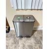 imageWLIVE 2 x 8 Gallon Stainless Steel Dual Trash Can Double Trash Can Kitchen with SoftClose Lid Trash and Recycle Bin Combo Kitchen Garbage Can with Deodorizing Filter Box and Inner Buckets SilverSilver